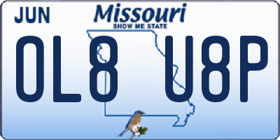 MO license plate OL8U8P