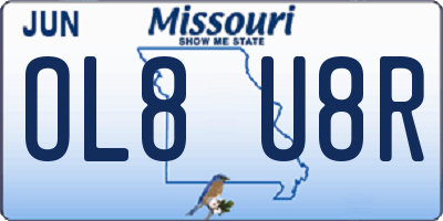MO license plate OL8U8R