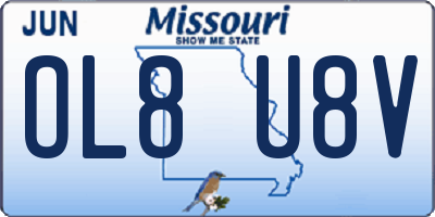 MO license plate OL8U8V