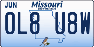 MO license plate OL8U8W