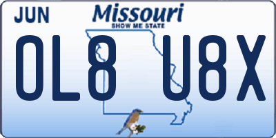 MO license plate OL8U8X
