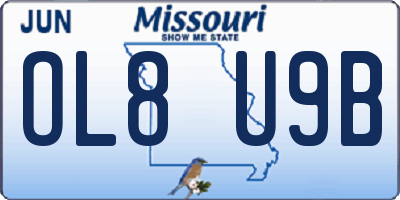 MO license plate OL8U9B