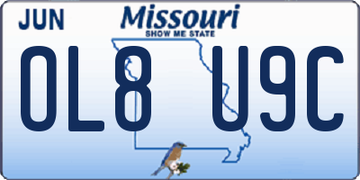 MO license plate OL8U9C
