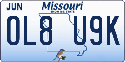 MO license plate OL8U9K