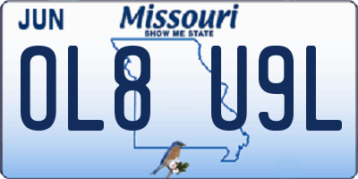 MO license plate OL8U9L