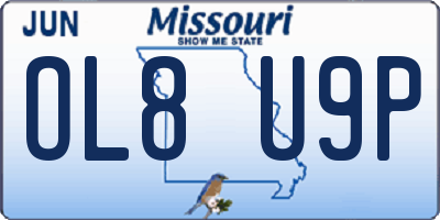 MO license plate OL8U9P