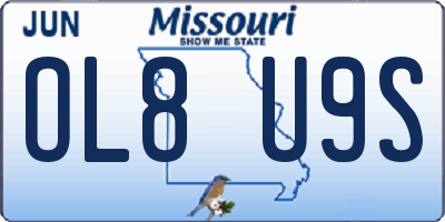 MO license plate OL8U9S