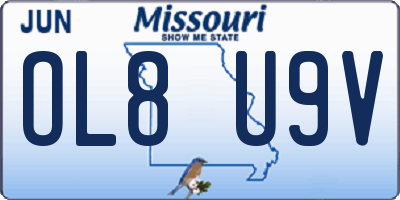 MO license plate OL8U9V