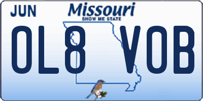 MO license plate OL8V0B