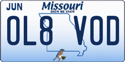 MO license plate OL8V0D