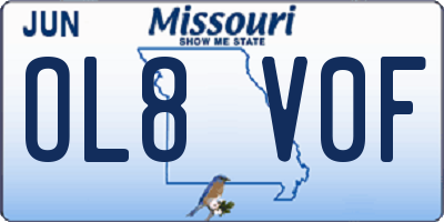 MO license plate OL8V0F