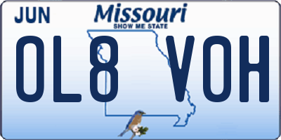 MO license plate OL8V0H