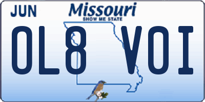 MO license plate OL8V0I