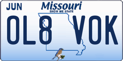 MO license plate OL8V0K