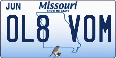 MO license plate OL8V0M