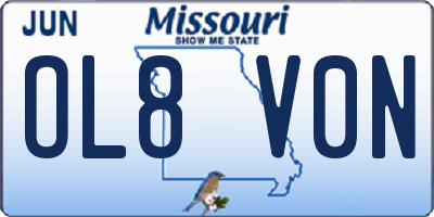 MO license plate OL8V0N