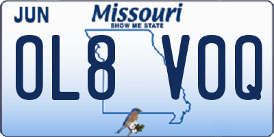 MO license plate OL8V0Q