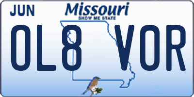 MO license plate OL8V0R