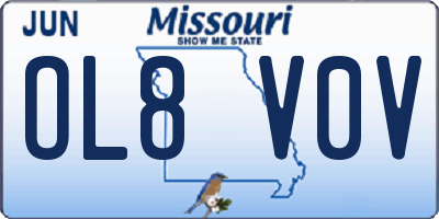 MO license plate OL8V0V