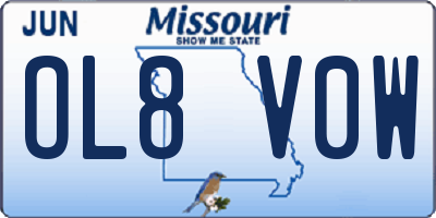 MO license plate OL8V0W