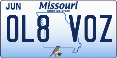 MO license plate OL8V0Z