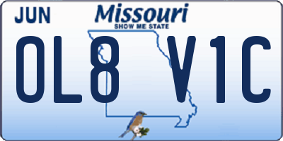 MO license plate OL8V1C
