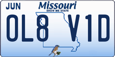 MO license plate OL8V1D