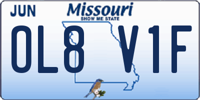 MO license plate OL8V1F