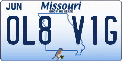 MO license plate OL8V1G