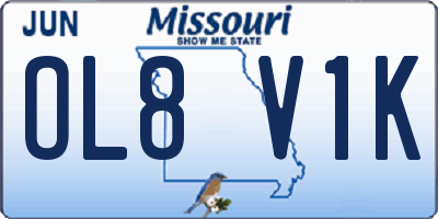 MO license plate OL8V1K
