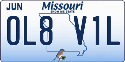 MO license plate OL8V1L