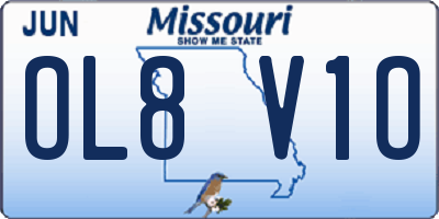 MO license plate OL8V1O