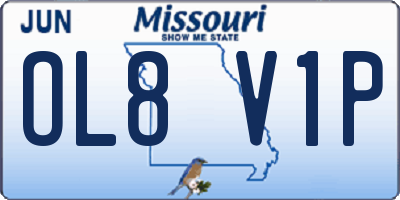 MO license plate OL8V1P
