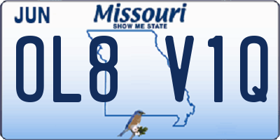 MO license plate OL8V1Q