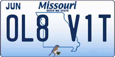 MO license plate OL8V1T