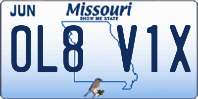 MO license plate OL8V1X