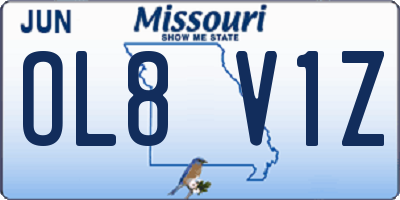 MO license plate OL8V1Z