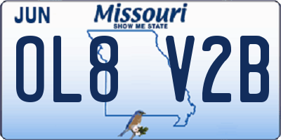 MO license plate OL8V2B