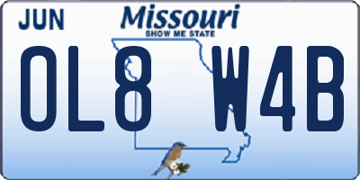 MO license plate OL8W4B