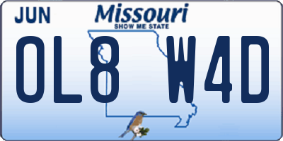 MO license plate OL8W4D