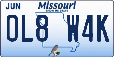 MO license plate OL8W4K