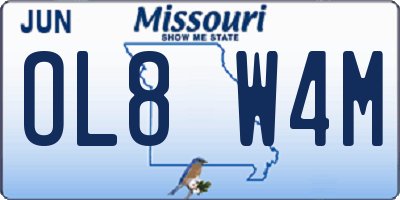 MO license plate OL8W4M