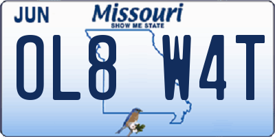 MO license plate OL8W4T