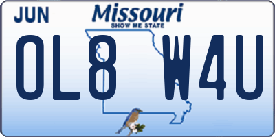 MO license plate OL8W4U