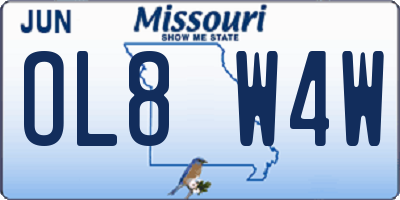 MO license plate OL8W4W