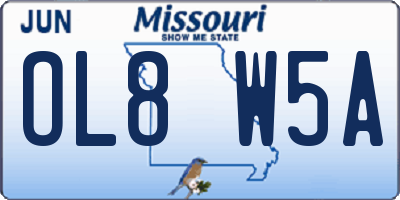 MO license plate OL8W5A