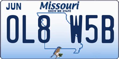 MO license plate OL8W5B