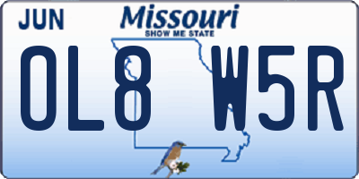 MO license plate OL8W5R