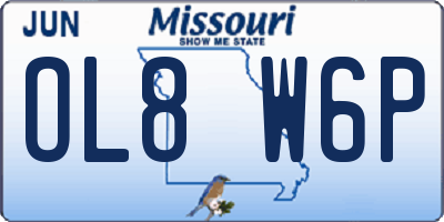 MO license plate OL8W6P