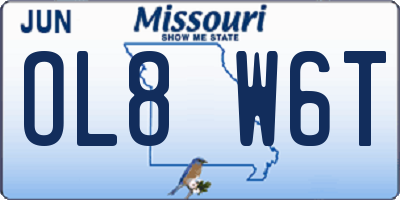 MO license plate OL8W6T